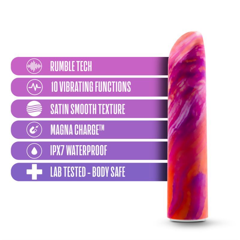 Limited Addiction Fiery Power Vibe Coral Mini Vibrator with Rumble Tech BULLETS