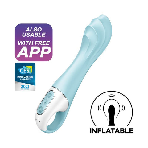 Satisfyer Air Pump Vibrator 5+ Blue 15mm Inflatable Shaft > Sex Toys For Ladies > G-Spot Vibrators