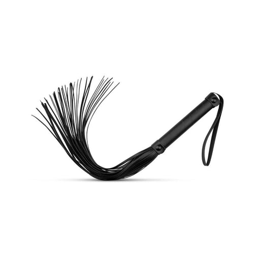 Faux Leather Flogger in Black for BDSM Play Whips & Paddles