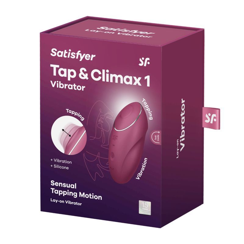 Satisfyer Tap and Climax 1 Lay-On Vibrator Red