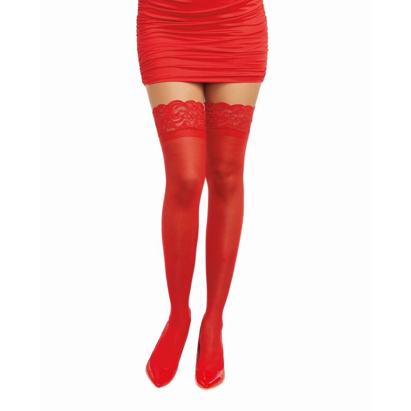 Dreamgirl Black Sheer Thigh High Stockings With Lace Top > Clothes > Hosiery > Stockings