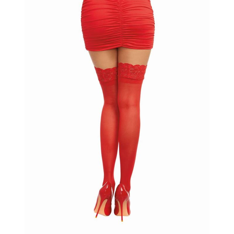 Dreamgirl Black Sheer Thigh High Stockings With Lace Top > Clothes > Hosiery > Stockings