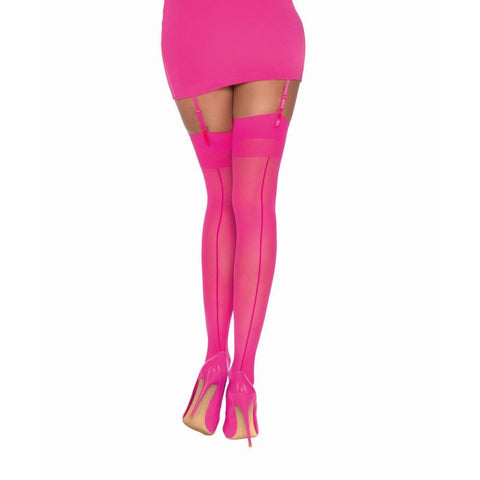 Sheer Hot Pink Thigh Highs One Size Adult Intimacy Hosiery Hosiery
