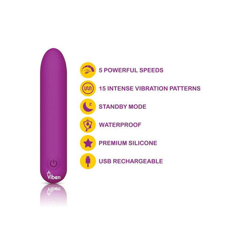 Bombshell 5 Speed 9.5cm Usb Mighty Bullet Vibrator Berry BULLETS