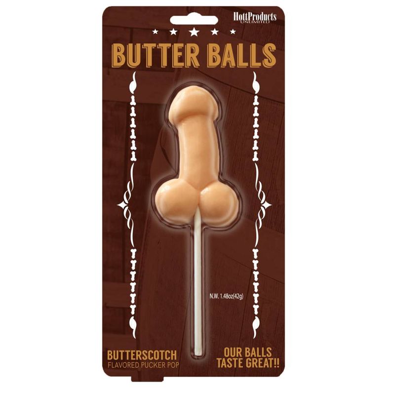 Butterballs Butterscotch Pecker Lollypop Beige Party Supplies