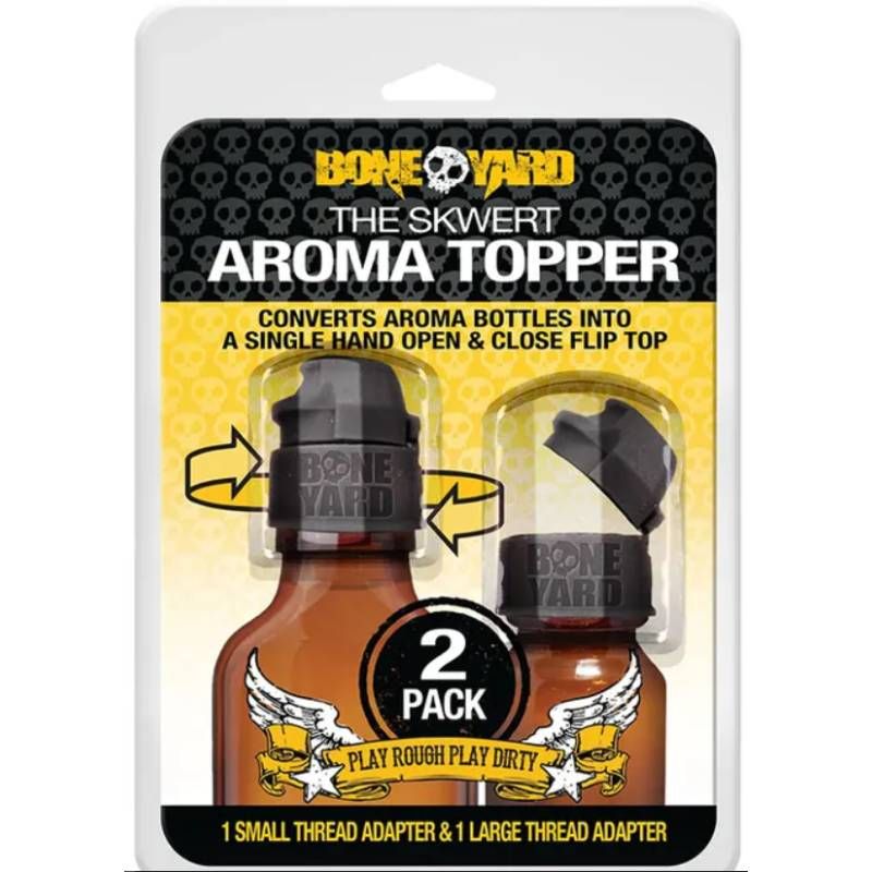 Aroma Topper 2 Pc - Small and Large Easy Flip Cap Black Sniffer Caps