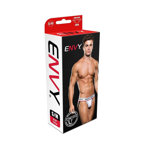 Envy Low Rise Jockstrap Small Medium White Cotton Spandex Jockstraps