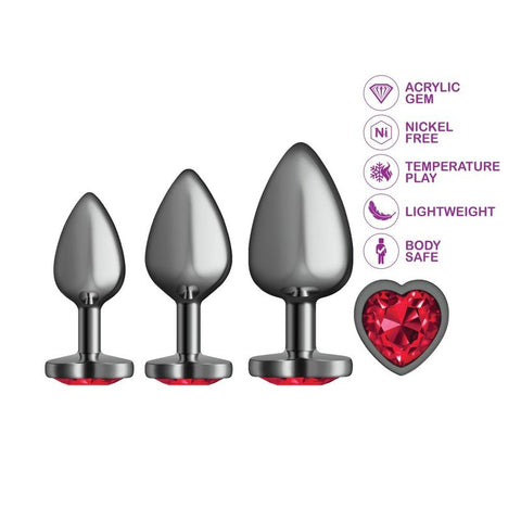 Viben Red Heart Gem Anal Trainer Kit with Three Sizes > Anal Range > Butt Plug Kits