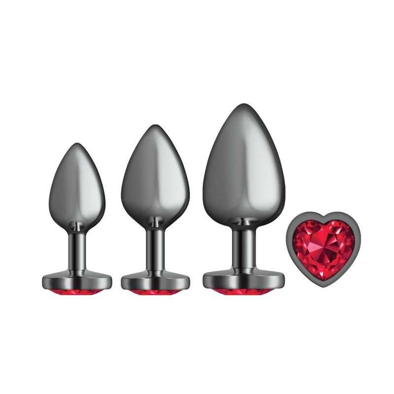 Viben Red Heart Gem Anal Trainer Kit with Three Sizes > Anal Range > Butt Plug Kits