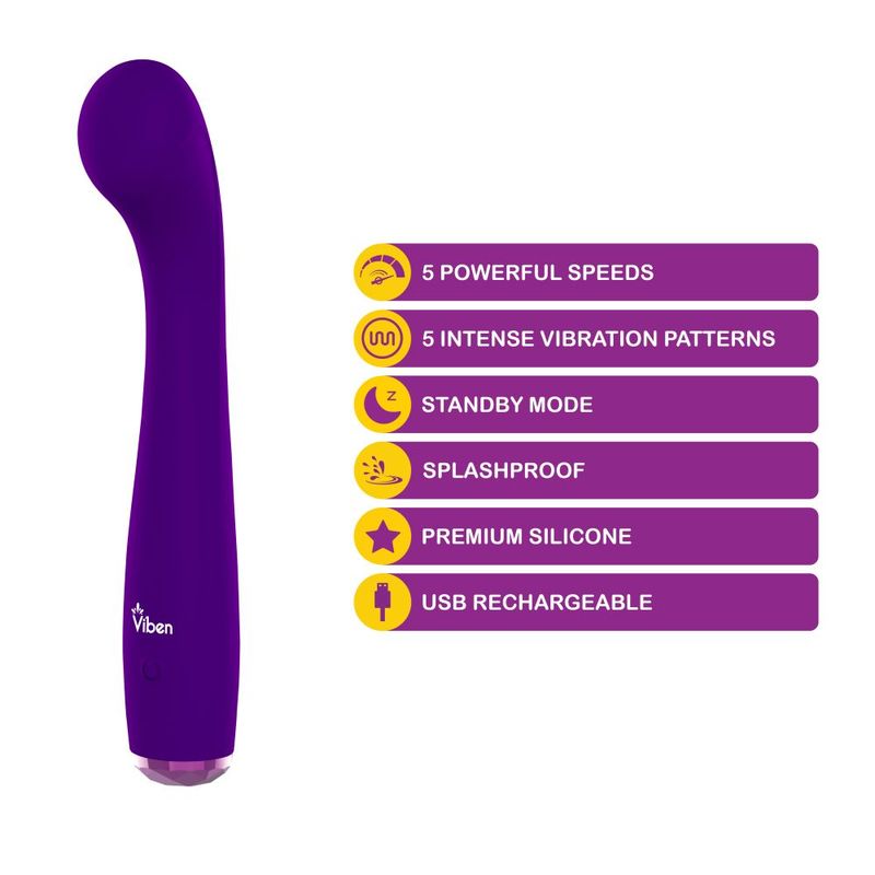 Viben Devotion Violet G-Spot Vibrator – Smooth Silicone Intense Stimulation Device > Sex Toys For Ladies > G-Spot Vibrators