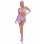 Feeling Fuzzy Lilac Festival Set with Pasties and Sarong Tie Skirt > Clothes > Plus Size Lingerie