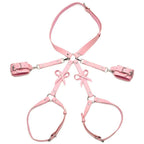 Bondage Harness with Bows (Pink) – Medium/Large Vegan Faux Leather Harness > Clothes > Womens Harnesses