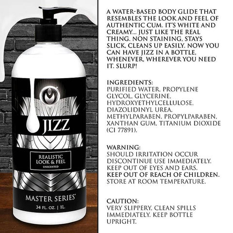 Jizz Unscented Water Based Lubricant 34 Ounce (1 liter) > Lube > Speciality
