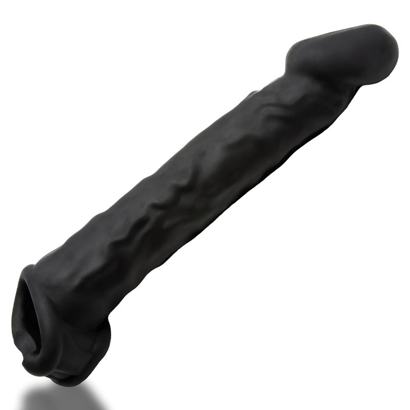 Muscle Ripped Inner Ribbed Velvet-Smooth Night 9.25 Inch Cock Sheath Penis Extension & Sleeves