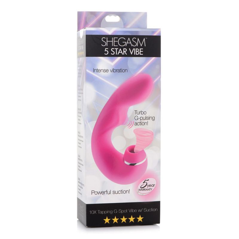 Inmi Shegasm 5 Star Tapping G-Spot Vibe with Suction Pink > Sex Toys For Ladies > G-Spot Vibrators