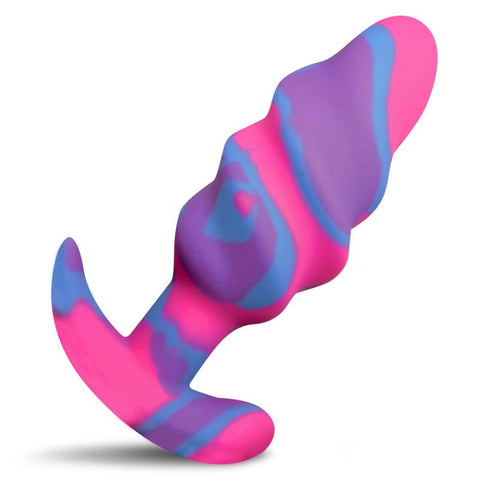 Unicorn Swirl Medium Silicone Butt Plug Multi Butt Plugs