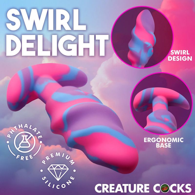 Unicorn Swirl Medium Silicone Butt Plug – Body-Safe Silicone Butt Plug > Anal Range > Butt Plugs
