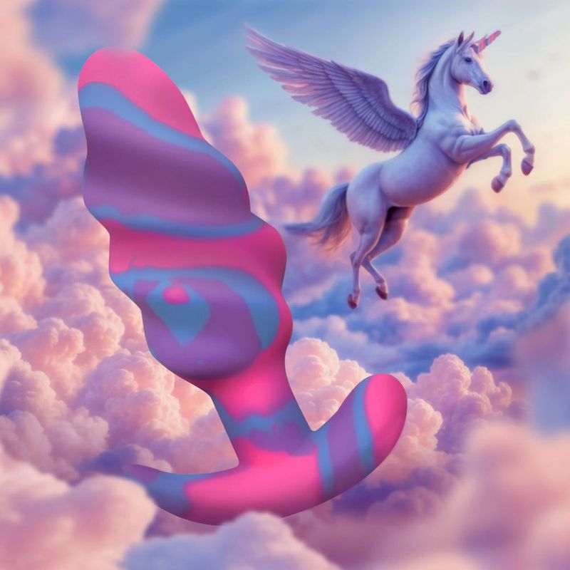 Unicorn Swirl Medium Silicone Butt Plug – Body-Safe Silicone Butt Plug > Anal Range > Butt Plugs