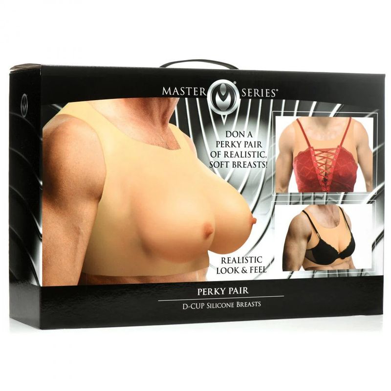Perky Pair D Cup Silicone Breasts Natural Color Adult Toy Bodyforms