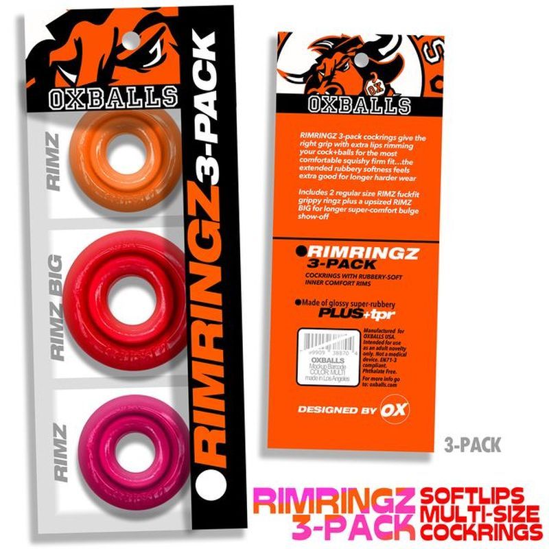 Rimringz Multi Size 3 Pack – Plush Soft Comfort Cockring Set > Cock Ring > Sets