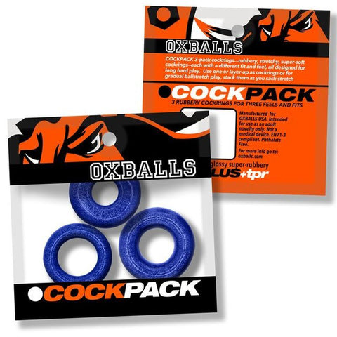 Cockpack Multi Design (Black Mica) – Multi-Size Multi-Shape Cockring Pack COCK RING Set