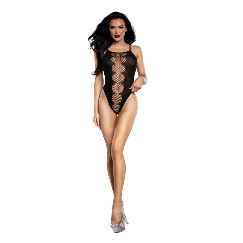 Easy Teddy With Fishnet Peek-A-Boo (Black) – Lingerie Lingerie & Sexy Apparel