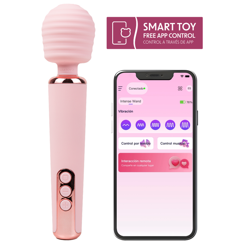 Intense Camtoyz Wand Vibrator – App-Controlled Powerful Wand Vibrator Pink > Sex Toys > Massage Wands