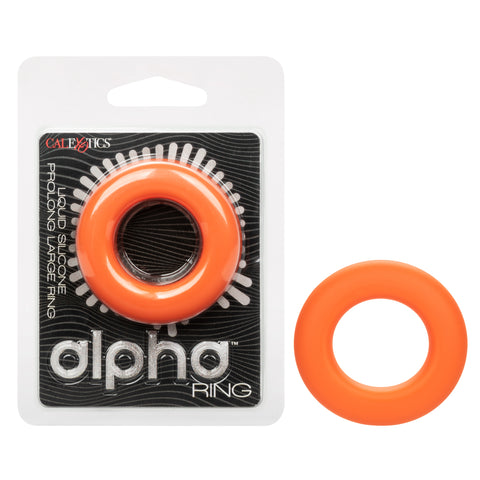 Alpha Liquid Silicone Prolong Large Ring Orange 1.25 Inch Diameter Stretchy Comfortable Durable COCK RINGS