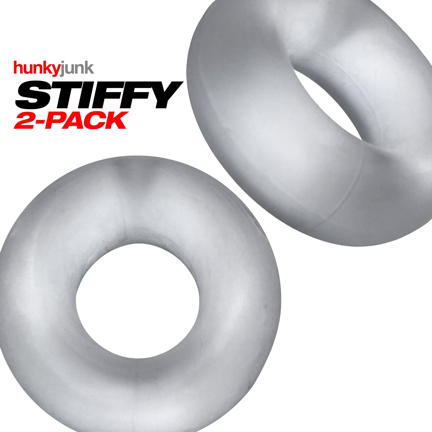 Stiffy 2 Piece Bulge Cockrings by HunkyJunk Ice Clear COCK RING Set