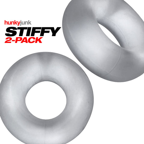 Stiffy 2 Piece Bulge Cockrings by HunkyJunk Ice Clear COCK RING Set