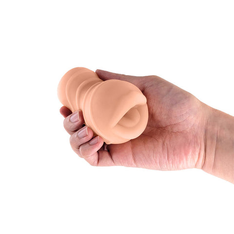 NS Novelties Pocket Pals (Brown) – Textured Mouth Stroker Sleeve Strokers - Manual