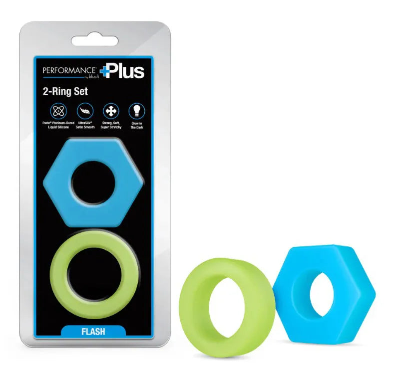 Performance Plus Flash Glow in the Dark – Premium 2-Ring Set Cock Ring Multi > Cock Ring > Sets Main image