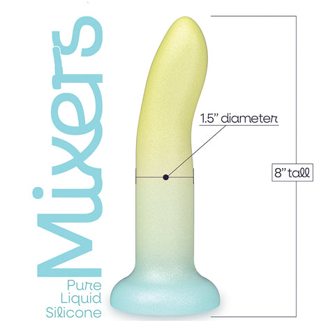 Mixers Lime Rickey (Yellow Mint Blue) – 8 Inch Premium Silicone Dildo > Dildos > Neutral Dildos