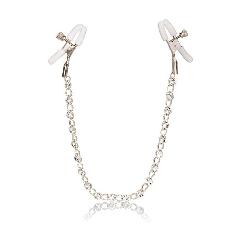 Adjustable Crystal Chain Nipple Clamps for Adult Intimate Play Nipple Clips