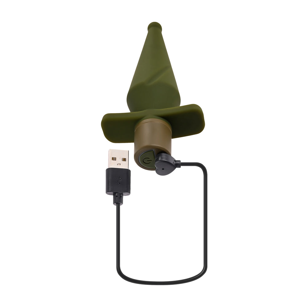 Selopa The Private Vibrating Plug 13cm x 3.5cm Green Butt Plugs - Vibrating
