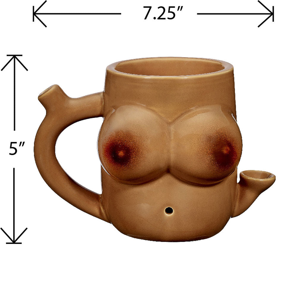 Boob Shaped Ceramic Mug for People of Color 12oz Drinkware Gag Gifts & Novelties