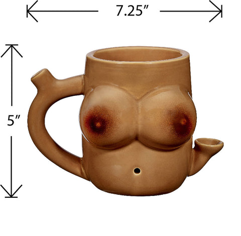 Boob Shaped Ceramic Mug for People of Color 12oz Drinkware Gag Gifts & Novelties