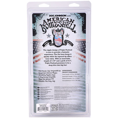 American Bombshell Triple Payload – 7.75 Inch Rippled Butt Plug > Anal Range > Oversized Anal Toys