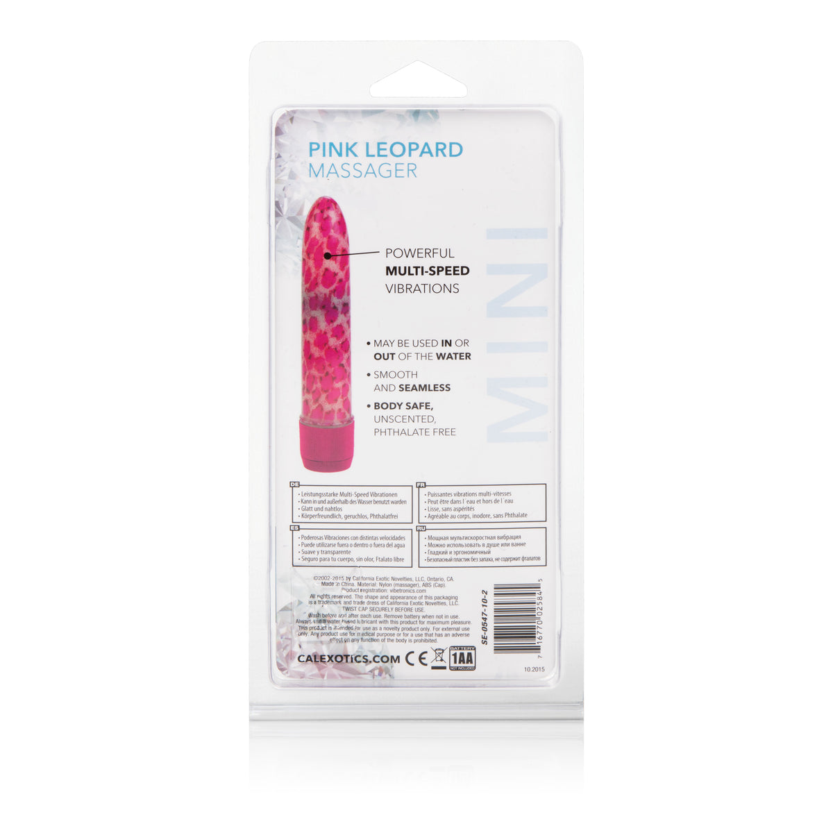CalExotics Leopard Mini Massager Pink Multi-Speed Vibrator Leopard Print > Vibrators > Standard Vibrators