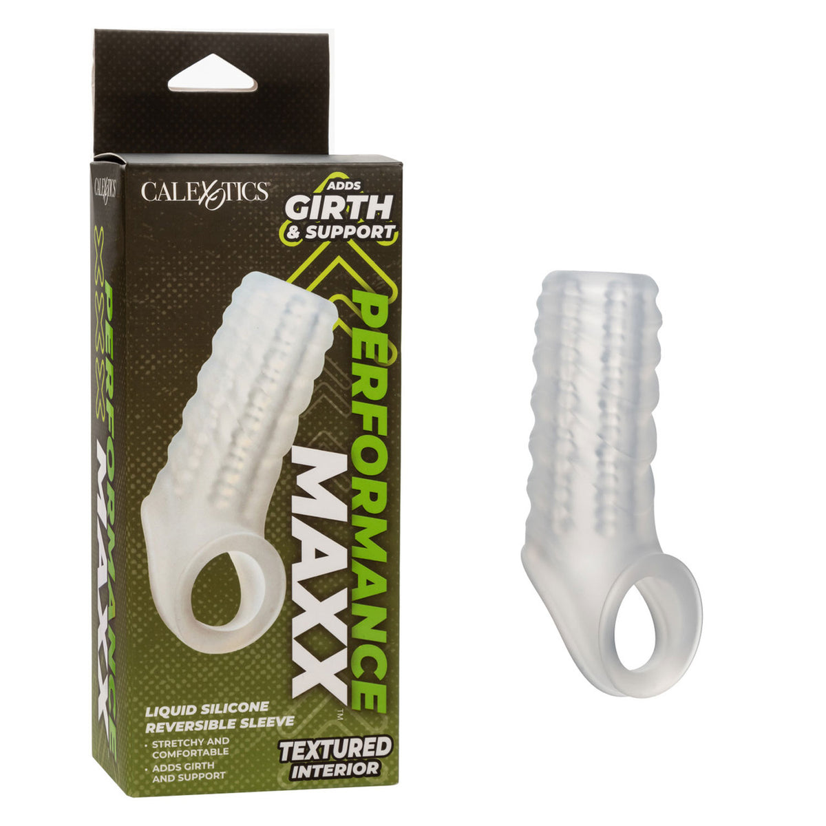 Performance Maxx Liquid Silicone Reversible Sleeve Textured Interior White > Sex Toys For Men > Penis Sleeves