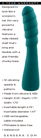 Gender X SCORPION Vibrator 21.2 cm Long Ribbed Design Vibrators