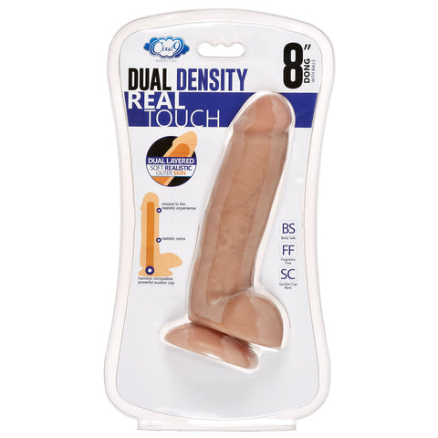 8 Inch Dual Density Realistic Dildo with Veins and Suction Cup Tan Dongs Realistic