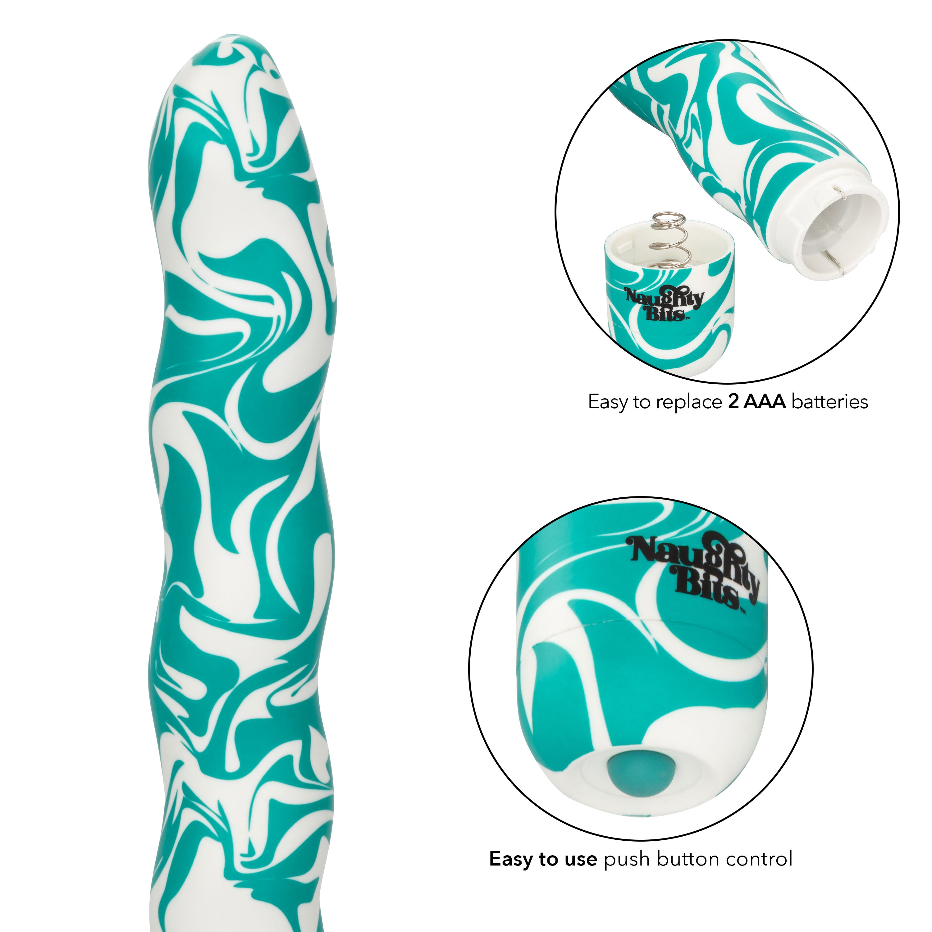 Naughty Bits Squiggle Dick Personal Vibrator With Curvy Design Vibrators