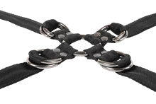 Sportsheets Velvet Noir Adjustable Hog Tie and Cuff Restraints Set with Soft Cuffs and 115 cm Tethers for Versatile Bondage Play > Bondage Gear > Restraints