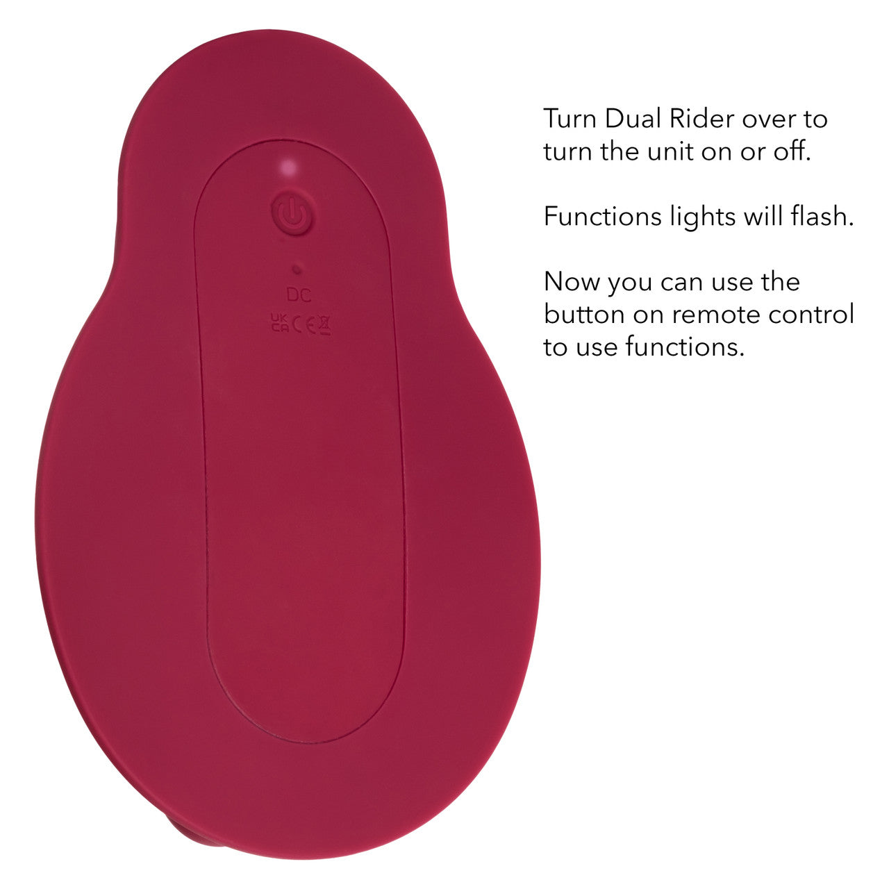 Dual Rider Remote Control Thrust and Grind Waterproof Rechargeable Silicone Massager in Burgundy Vibrating Pads