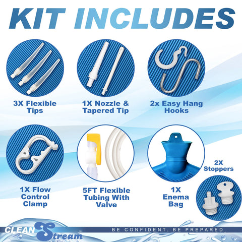 Deluxe Shower Enema Bag and Nozzle Kit for Comfortable Cleansing Experience Douches