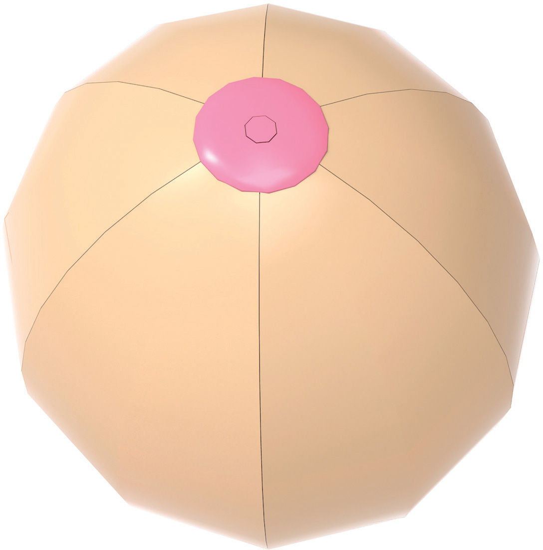 Big Boobie Beach Ball Inflatable Novelty Toy for Adult Parties Beige Gag Gifts & Novelties