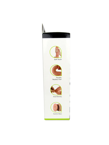 Get Lucky 8 Inch Bendable Real Skin Dildo Light Brown Tan Dongs Realistic