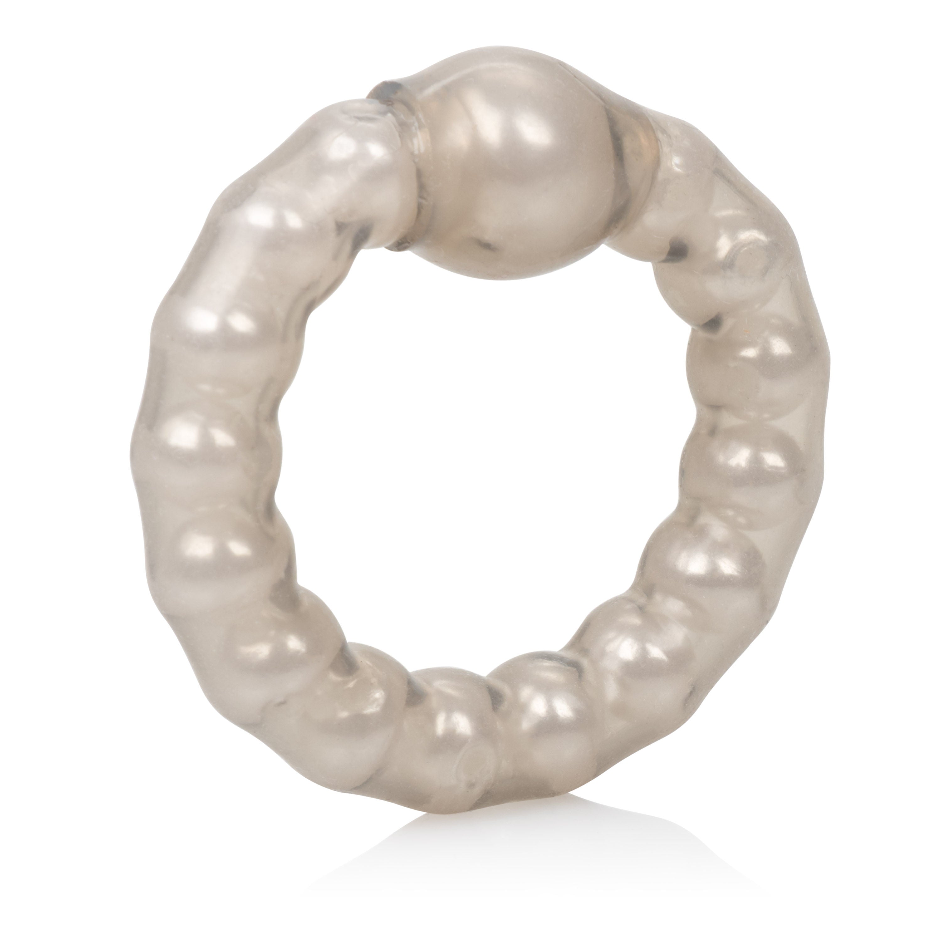 CalExotics Pearl Beaded Stretch Ring with Stimulating Beads – Prolong Ring for Men > Cock Ring > Single