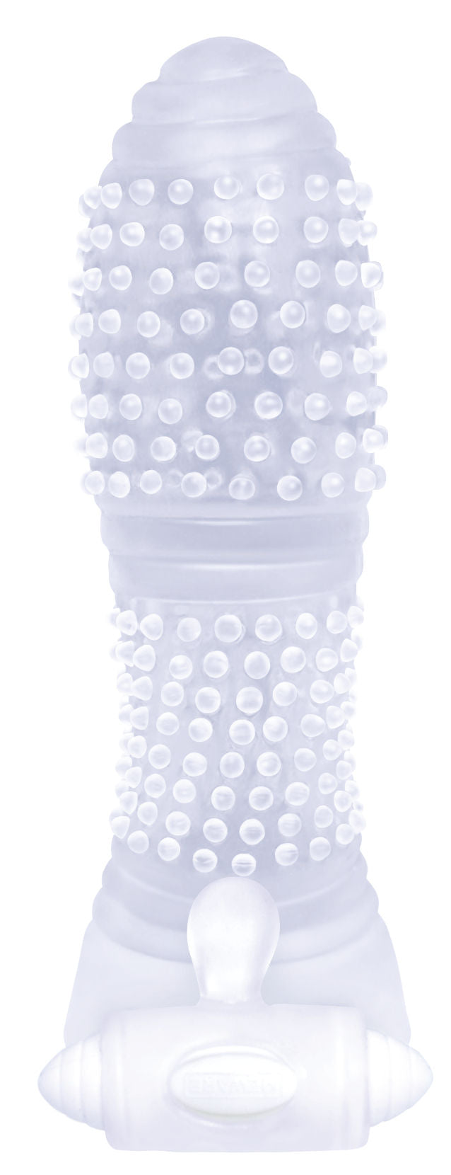 The 9's Vibrating Nubbed Penis Extension Sleeve 5 Inch Clear Clear SLEEVES